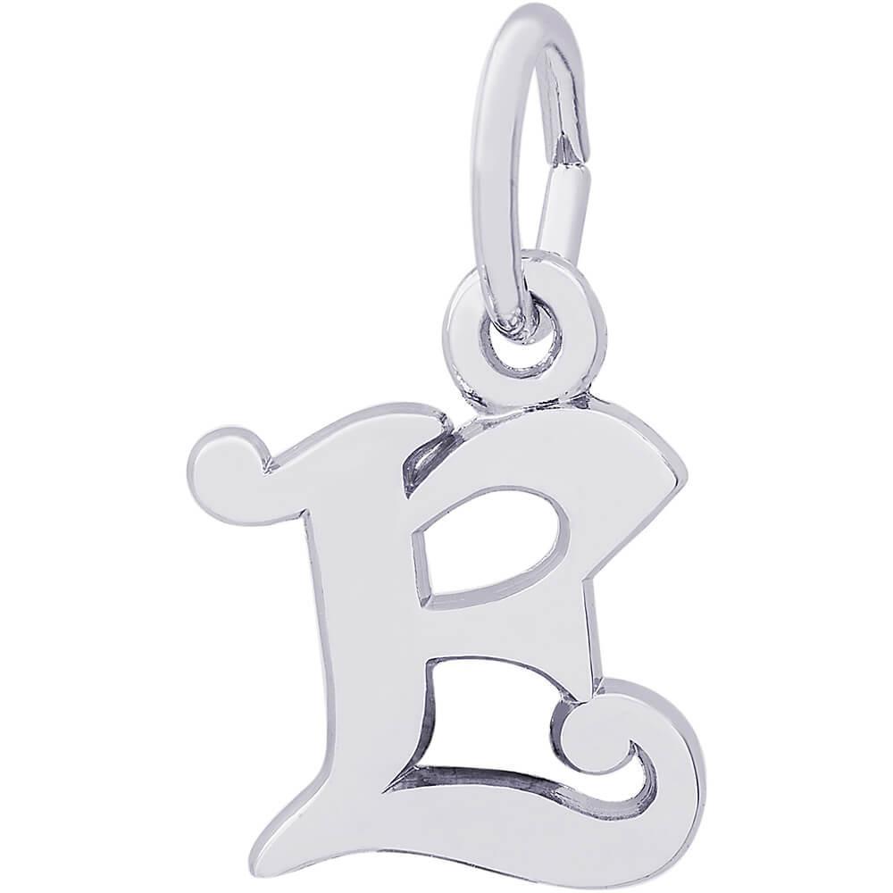Rembrandt Charms - Curly Initial Accent Charm - 4765 "14K WHITE GOLD" Rembrandt Charms Charm Birmingham Jewelry 