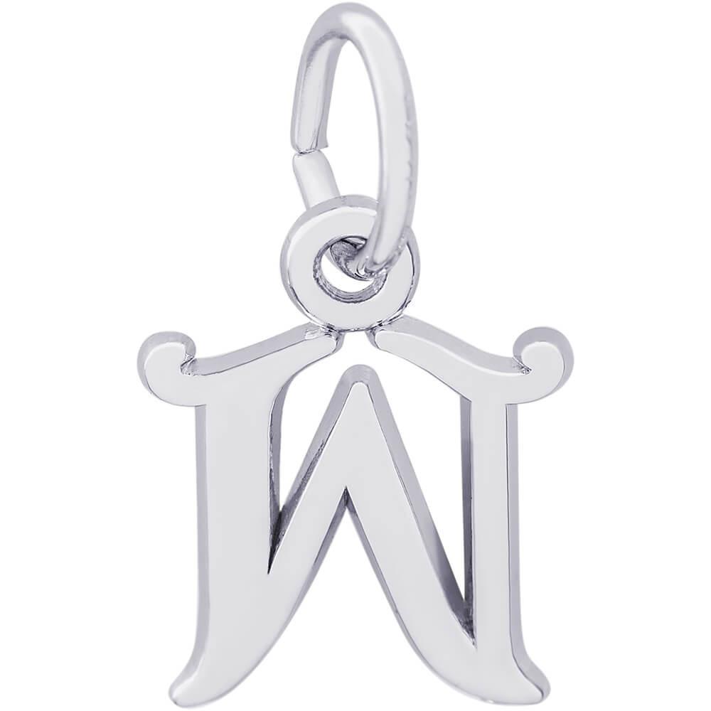 Rembrandt Charms - Curly Initial Accent Charm - 4765 "14K WHITE GOLD" Rembrandt Charms Charm Birmingham Jewelry 