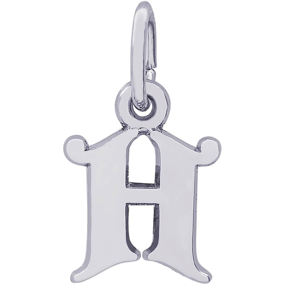 Rembrandt Charms - Curly Initial Accent Charm - 4765 "14K WHITE GOLD" Rembrandt Charms Charm Birmingham Jewelry 