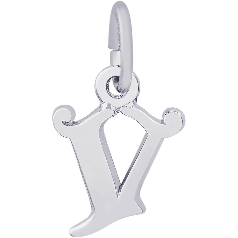 Rembrandt Charms - Curly Initial Accent Charm - 4765 "14K WHITE GOLD" Rembrandt Charms Charm Birmingham Jewelry 
