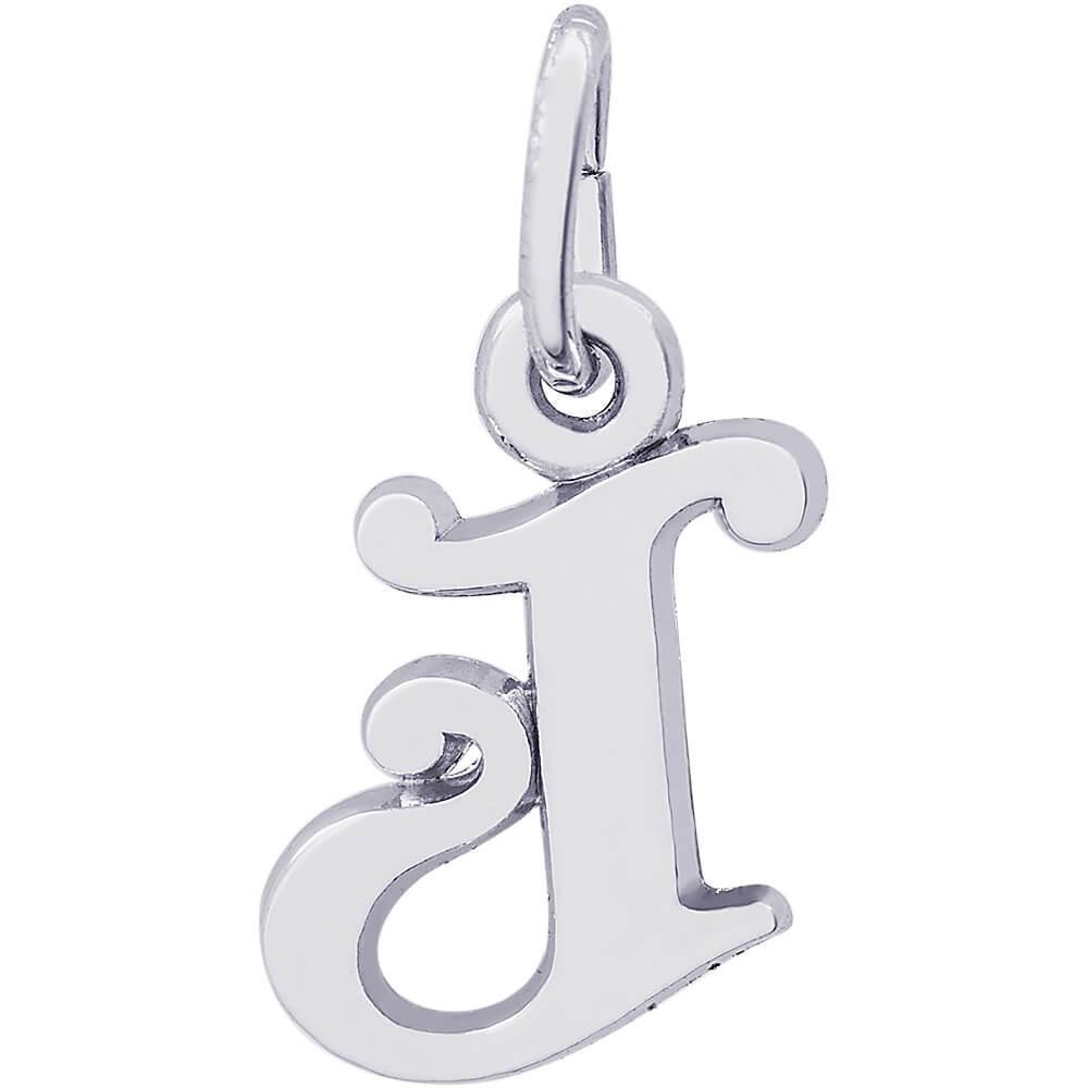 Rembrandt Charms - Curly Initial Accent Charm - 4765 "14K WHITE GOLD" Rembrandt Charms Charm Birmingham Jewelry 
