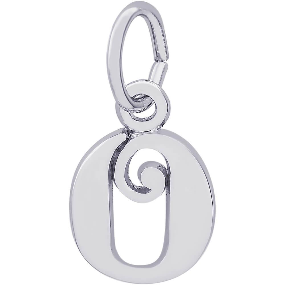 Rembrandt Charms - Curly Initial Accent Charm - 4765 "14K WHITE GOLD" Rembrandt Charms Charm Birmingham Jewelry 