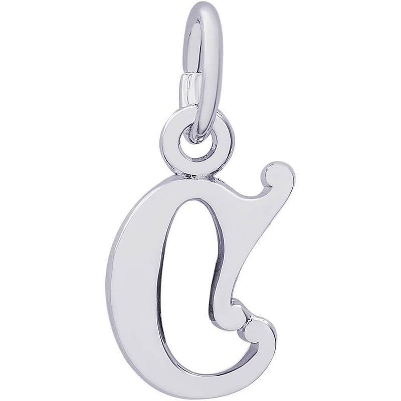 Rembrandt Charms - Curly Initial Accent Charm - 4765 "14K WHITE GOLD" Rembrandt Charms Charm Birmingham Jewelry 