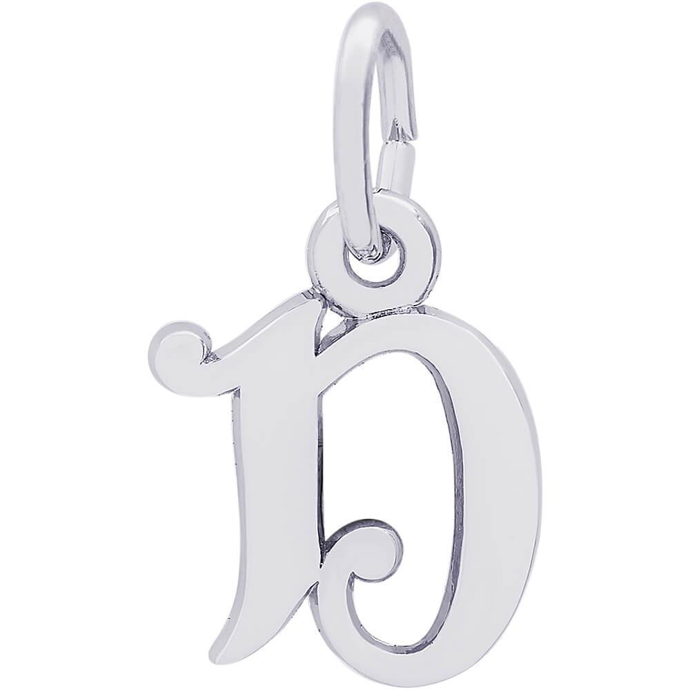 Rembrandt Charms - Curly Initial Accent Charm - 4765 "14K WHITE GOLD" Rembrandt Charms Charm Birmingham Jewelry 