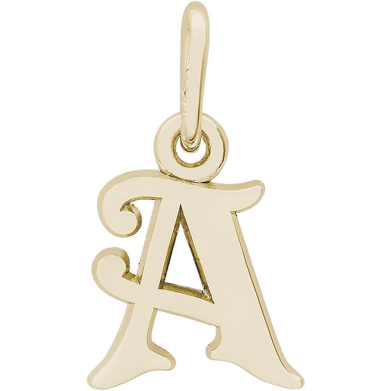 Rembrandt Charms - Curly Initial Accent Charm - 4765 "GOLD PLATE" Rembrandt Charms Charm Birmingham Jewelry 