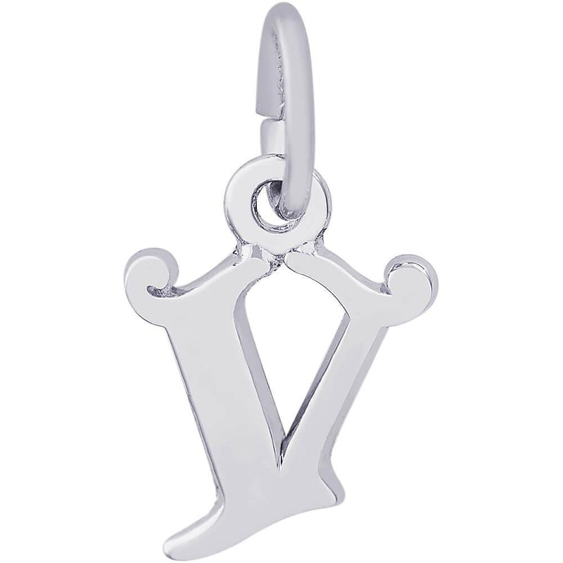 Rembrandt Charms - Curly Initial Accent Charm - 4765 "STERLING SILVER" Rembrandt Charms Charm Birmingham Jewelry 