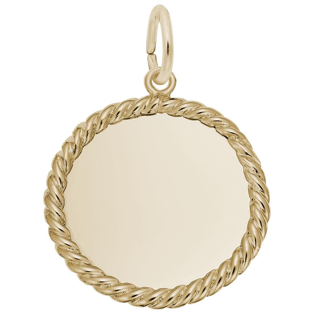 Rembrandt Charms - Extra Small Rope Disc Charm - 8178 14K Yellow Gold