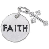 Rembrandt Charms - Faith Tag with Botonny Cross Accent Charm - 8448 Rembrandt Charms Charm Birmingham Jewelry 
