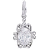 Rembrandt Charms - Filigree April Stone Charm - 4764-004 Rembrandt Charms Charm Birmingham Jewelry 