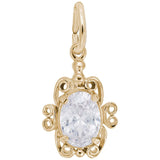 Rembrandt Charms - Filigree April Stone Charm - 4764-004 Rembrandt Charms Charm Birmingham Jewelry 