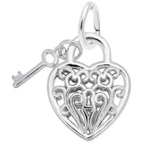 Rembrandt Charms - Filigree Heart & Key Charm - 8365 Rembrandt Charms Charm Birmingham Jewelry 