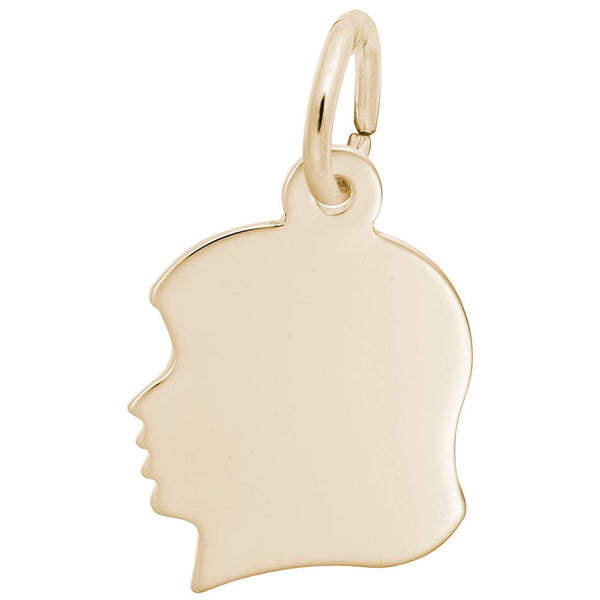 Rembrandt Charms - Flat Young Girl’s Head Charm - 2498 Rembrandt Charms Charm Birmingham Jewelry 