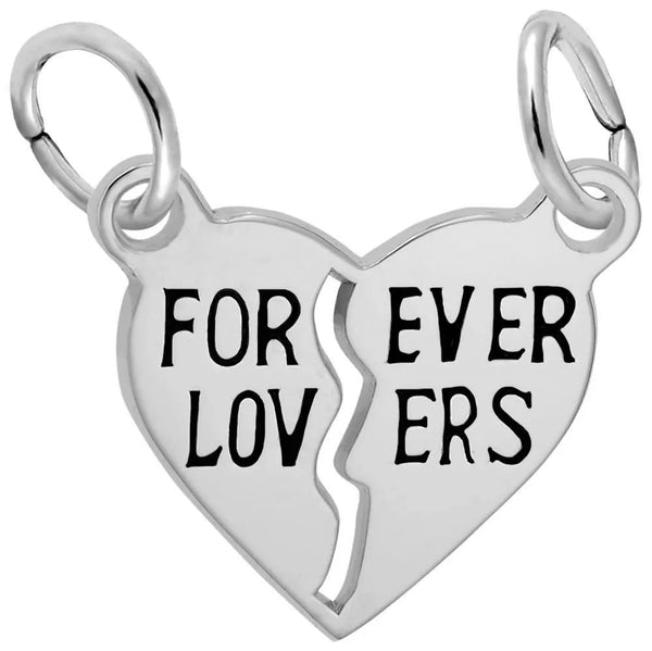 Rembrandt Charms - Forever Lovers Break Apart Heart Charm - 6597 Rembrandt Charms Charm Birmingham Jewelry 