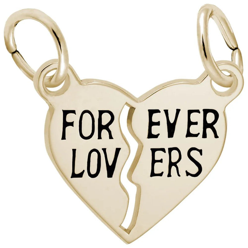 Rembrandt Charms - Forever Lovers Break Apart Heart Charm - 6597 Rembrandt Charms Charm Birmingham Jewelry 
