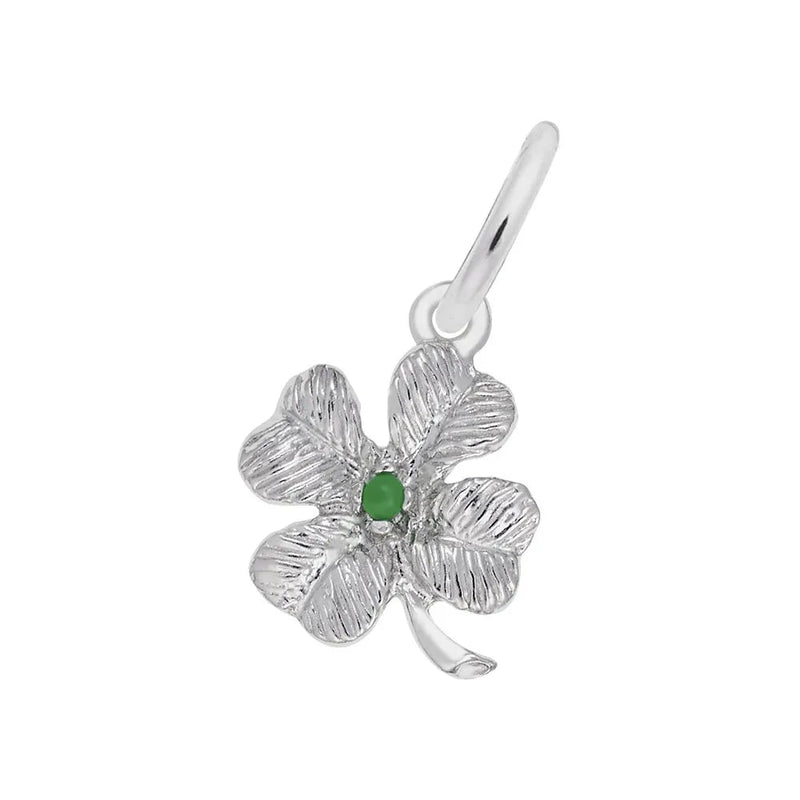 Rembrandt Charms - Four Leaf Clover with Bead Accent Charm - 867 Rembrandt Charms Charm Birmingham Jewelry 