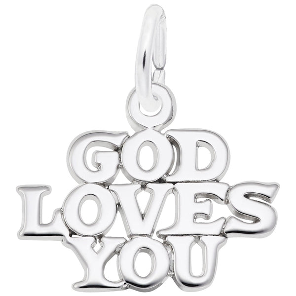 Rembrandt Charms - God Loves You Charm - 6228 Rembrandt Charms Charm Birmingham Jewelry 