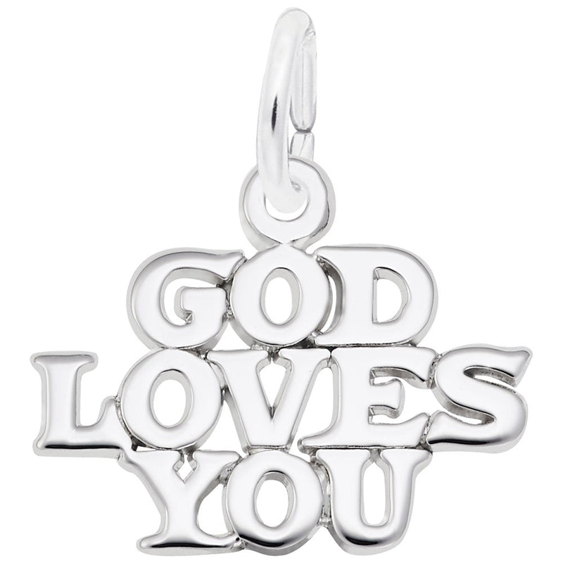 Rembrandt Charms - God Loves You Charm - 6228 Rembrandt Charms Charm Birmingham Jewelry 