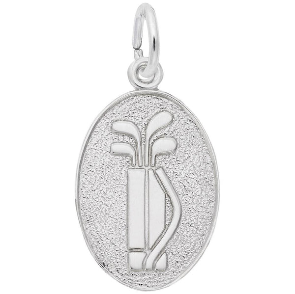 Rembrandt Charms - Golf Clubs Oval Disc Charm - 6308 Rembrandt Charms Charm Birmingham Jewelry 