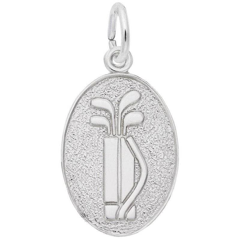 Rembrandt Charms - Golf Clubs Oval Disc Charm - 6308 Rembrandt Charms Charm Birmingham Jewelry 