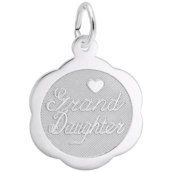 Rembrandt Charms - Granddaughter Scalloped Disc Charm - 6499 Rembrandt Charms Charm Birmingham Jewelry 