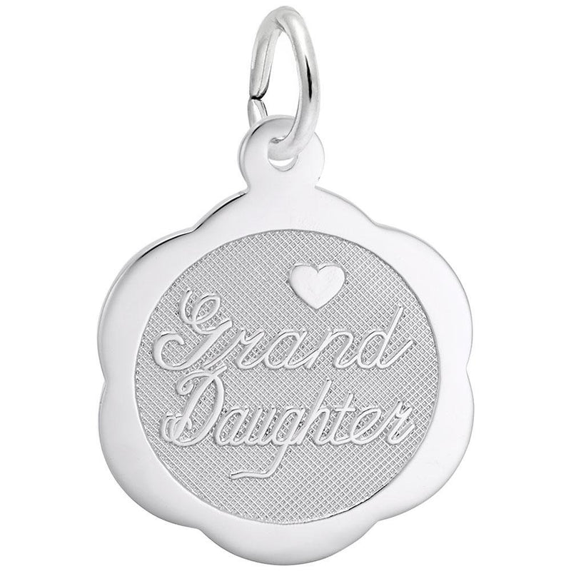 Rembrandt Charms - Granddaughter Scalloped Disc Charm - 6499 Rembrandt Charms Charm Birmingham Jewelry 