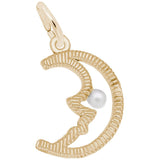 Rembrandt Charms - Half Moon with Pearl Charm - 1505 Rembrandt Charms Charm Birmingham Jewelry 