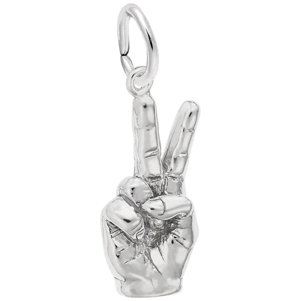 Rembrandt Charms - Hand Sign of Peace Charm - 2147 Rembrandt Charms Charm Birmingham Jewelry 