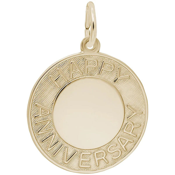 Rembrandt Charms - Happy Anniversary Disc Charm - 1413 Rembrandt Charms Charm Birmingham Jewelry 