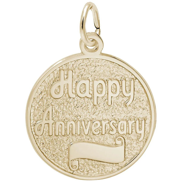 Rembrandt Charms - Happy Anniversary Disc Charm - 2702 Rembrandt Charms Charm Birmingham Jewelry 