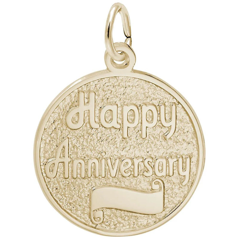 Rembrandt Charms - Happy Anniversary Disc Charm - 2702 Rembrandt Charms Charm Birmingham Jewelry 