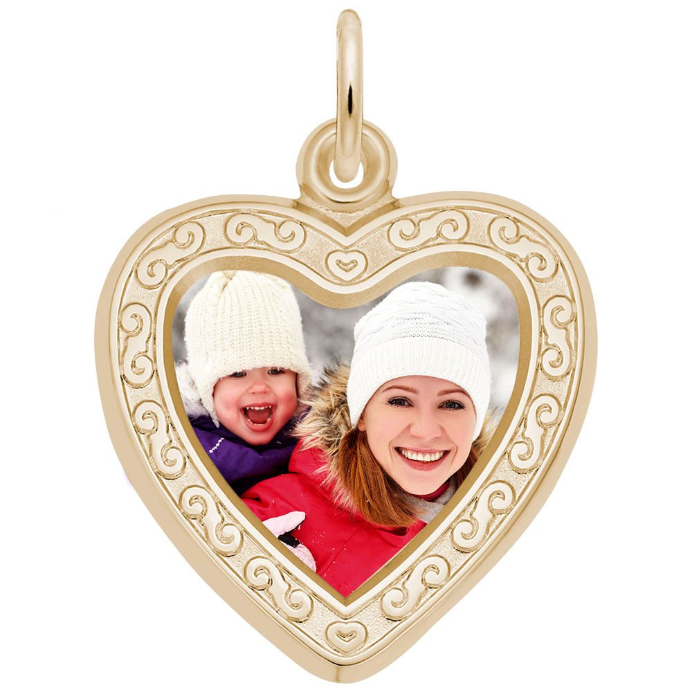 Rembrandt Charms - Heart Scroll Photoart Charm - 8616 Rembrandt Charms Charm Birmingham Jewelry 
