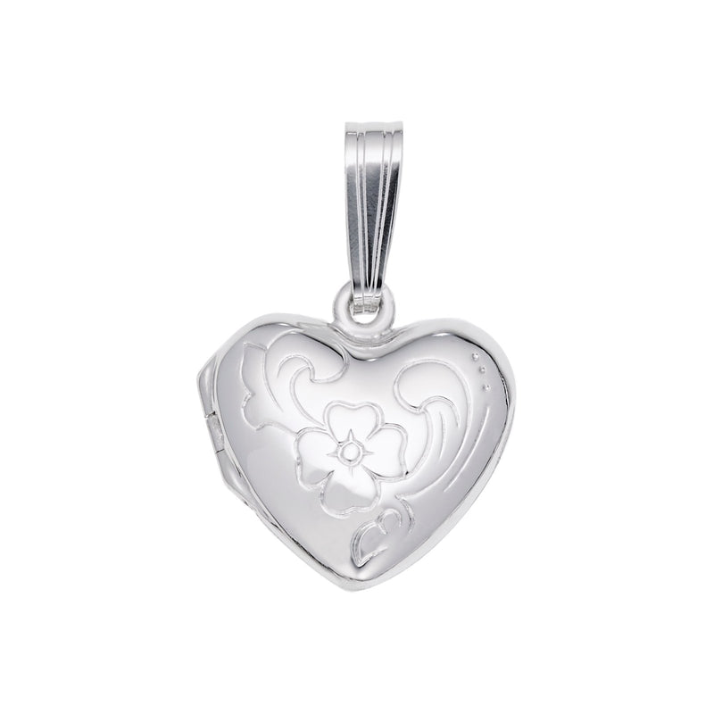 Rembrandt Charms - Heart with Flower Design Locket Charm - 8605 Rembrandt Charms Locket Birmingham Jewelry 