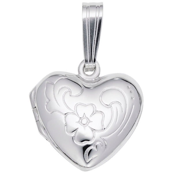 Rembrandt Charms - Heart with Flower Design Locket Charm - 8605 Rembrandt Charms Locket Birmingham Jewelry 