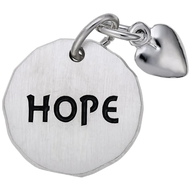 Rembrandt Charms - Hope Tag with Heart Accent Charm - 8444 Rembrandt Charms Charm Birmingham Jewelry 