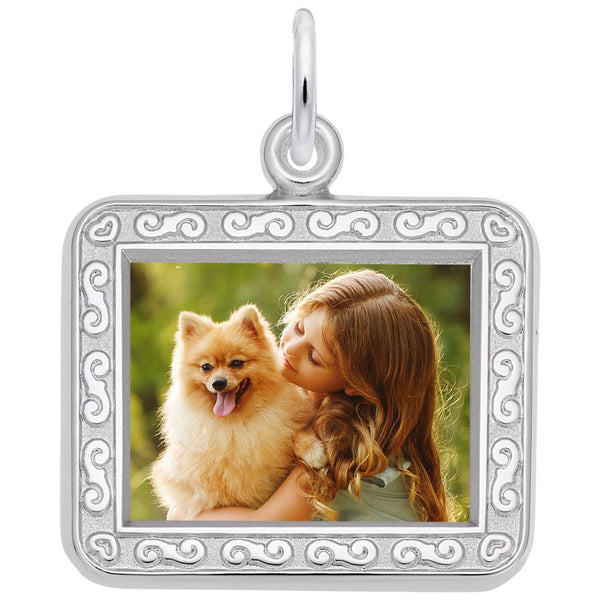 Rembrandt Charms - Horizontal Rectangle Scroll Photoart Charm - 8618 Rembrandt Charms Charm Birmingham Jewelry 