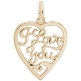 Rembrandt Charms - I Love You Open Heart Charm - 0685 Rembrandt Charms Charm Birmingham Jewelry 