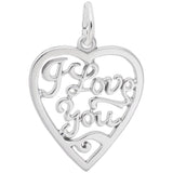 Rembrandt Charms - I Love You Open Heart Charm - 0685 Rembrandt Charms Charm Birmingham Jewelry 