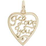 Rembrandt Charms - I Love You Open Heart Charm - 685 Rembrandt Charms Charm Birmingham Jewelry 