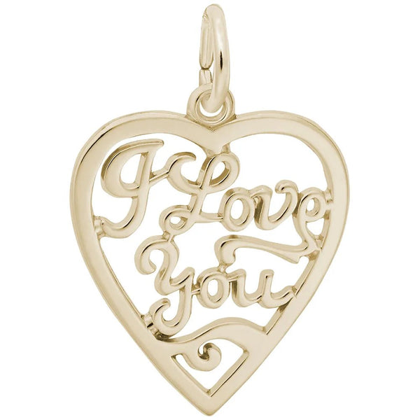 Rembrandt Charms - I Love You Open Heart Charm - 685 Rembrandt Charms Charm Birmingham Jewelry 