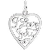 Rembrandt Charms - I Love You Open Heart Charm - 685 Rembrandt Charms Charm Birmingham Jewelry 