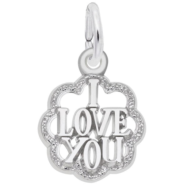 Rembrandt Charms - I Love You With Scalloped Border Charm - 1976 Rembrandt Charms Charm Birmingham Jewelry 