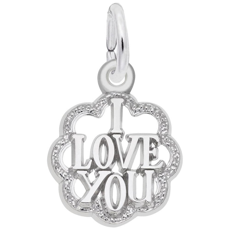 Rembrandt Charms - I Love You With Scalloped Border Charm - 1976 Rembrandt Charms Charm Birmingham Jewelry 