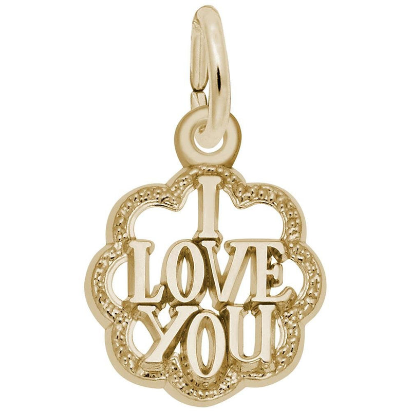 Rembrandt Charms - I Love You With Scalloped Border Charm - 1976 Rembrandt Charms Charm Birmingham Jewelry 