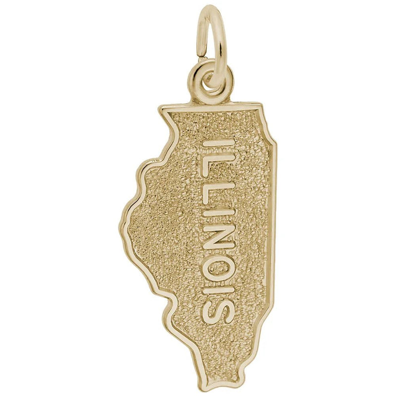 Rembrandt Charms - Illinois Map Charm - 3300 Rembrandt Charms Charm Birmingham Jewelry 
