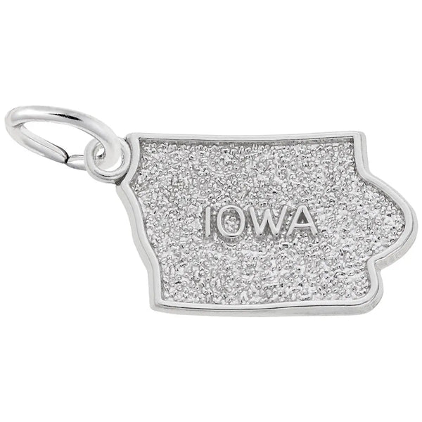 Rembrandt Charms - Iowa Map Charm - 3419 Rembrandt Charms Charm Birmingham Jewelry 