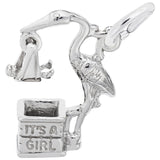 Rembrandt Charms - It’s a Girl Stork Charm - 1252 Rembrandt Charms Charm Birmingham Jewelry 