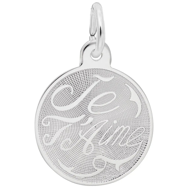 Rembrandt Charms - Je T’aime Disc Charm - 6118 Rembrandt Charms Charm Birmingham Jewelry 