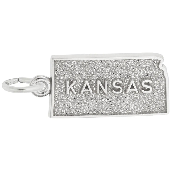 Rembrandt Charms - Kansas Map Charm - 3534 Rembrandt Charms Charm Birmingham Jewelry 