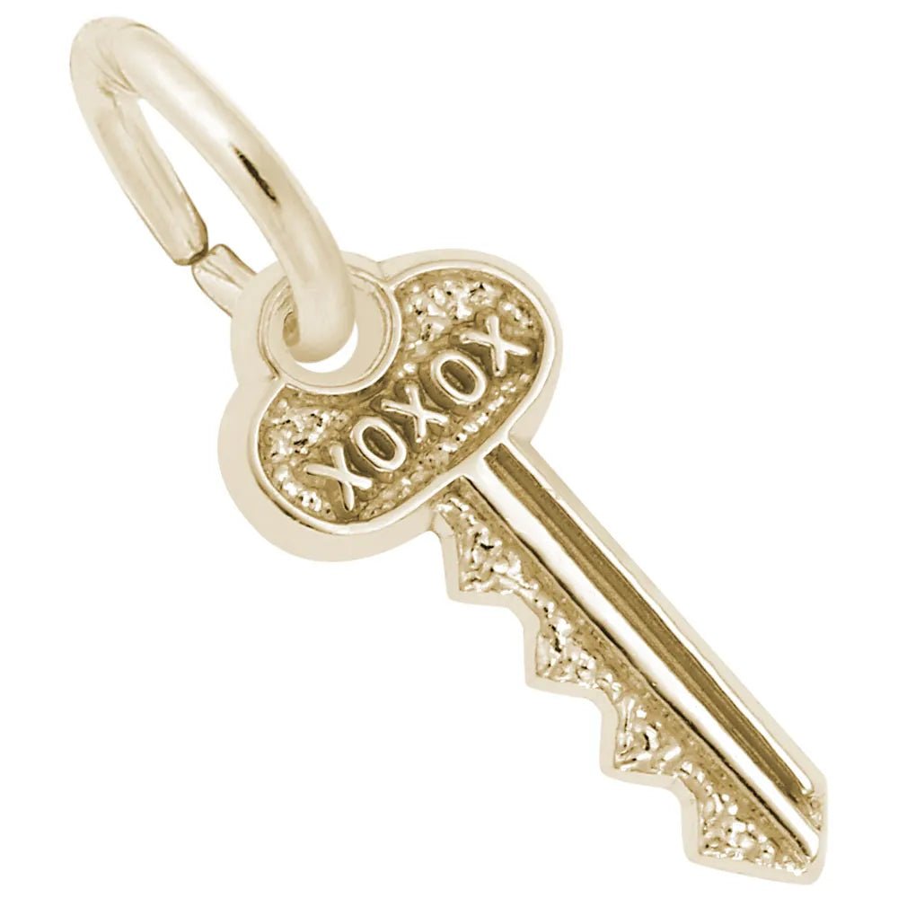 Rembrandt Charms - Key that Fits Heart Charm - 6431 Rembrandt Charms Charm Birmingham Jewelry 