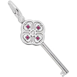 Rembrandt Charms - Key to My Heart July Stone Charm - 8410-007 Rembrandt Charms Charm Birmingham Jewelry 